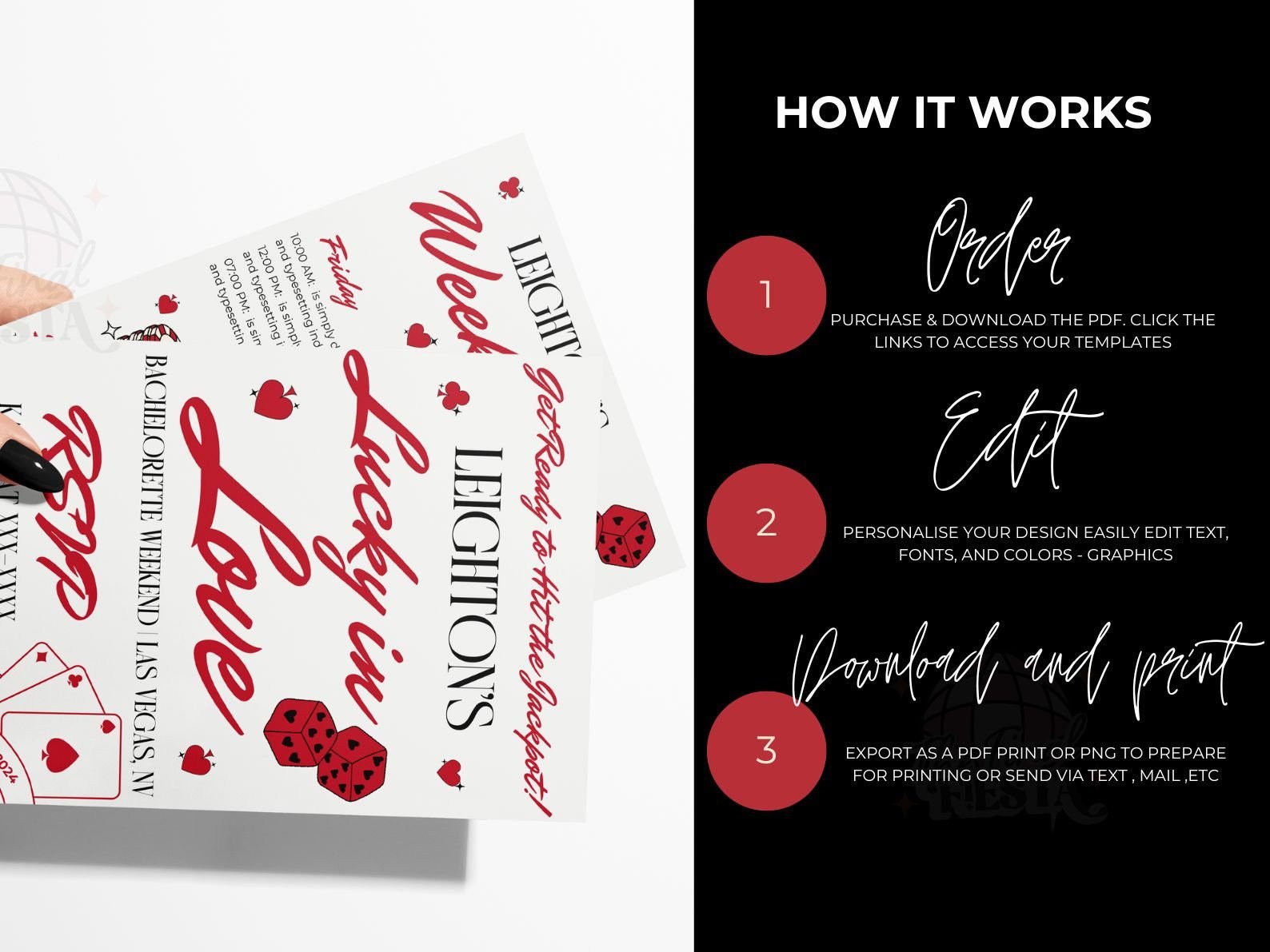 Las Vegas Bachelorette Party invite & Itinerary Template - Image 3