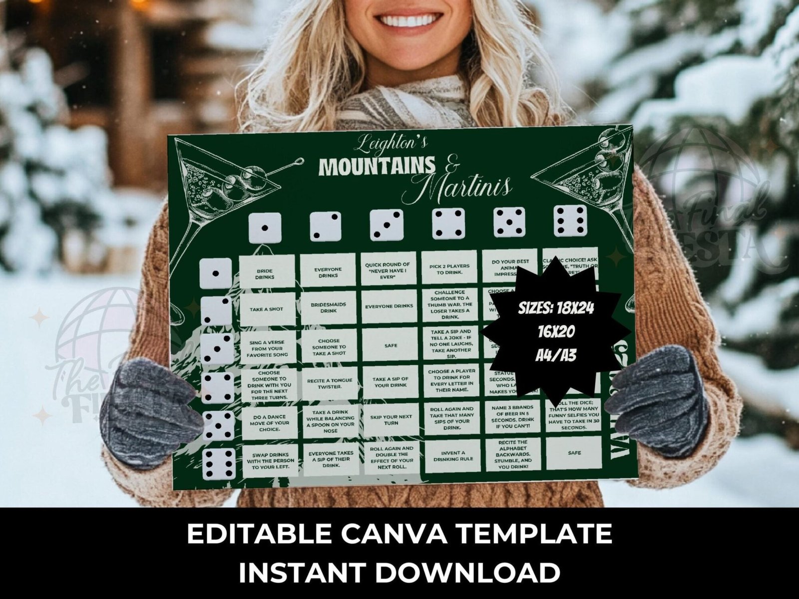 Mountains And Martinis Roll a dice Game