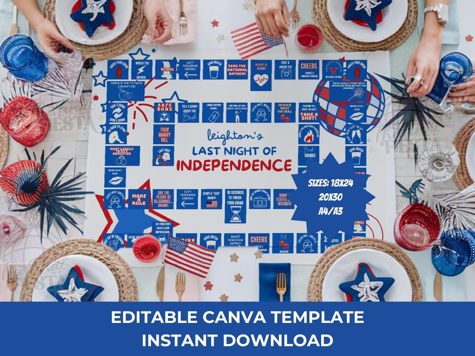 Last Night Of Independence Bachelorette Board Game - Image 2