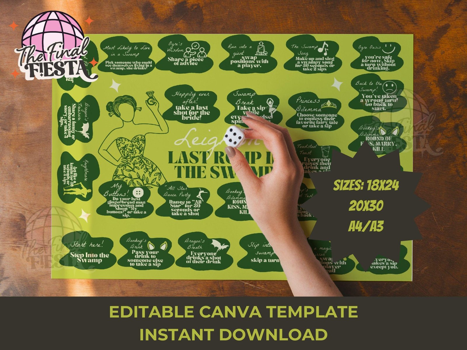 Last Romp In The Swamp Bachelorette Board Game