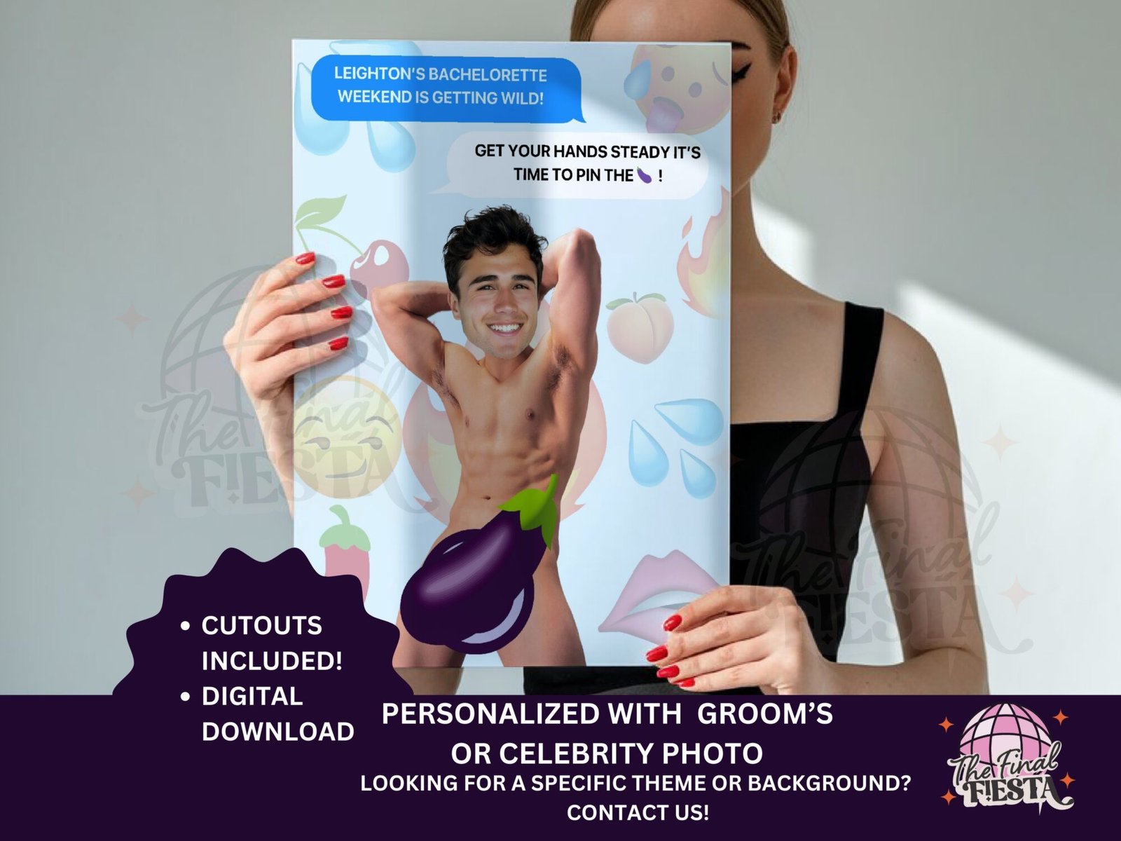pin the eggplant on the junk bachelorette personalized game